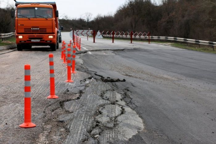 Оползень на трассе Севастополь Симферополь