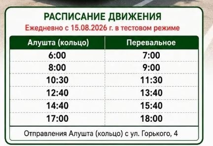 Расписание троллейбуса Алушта - Перевальное Расписание троллейбуса Алушта - Перевальное 2026